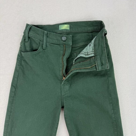 Mother Jeans The Hustler Ankle Fray "Black Forest" Green Denim Raw Hem - Picture 11 of 16